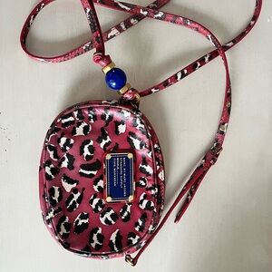 Marc Jacobs Pink and Black Animal Print Crossbody Bag